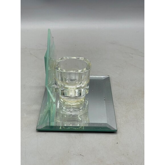 handmade candle holder mirror decor glass rectangle square 6x4" READ - Picture 4 of 6